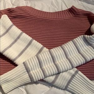 Pink and White size Medium Sweater